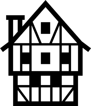 Tudor Style House Icon PNG image with transparent background