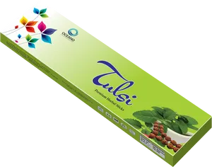 Tulsi Herbal Incense Sticks Packaging PNG Image