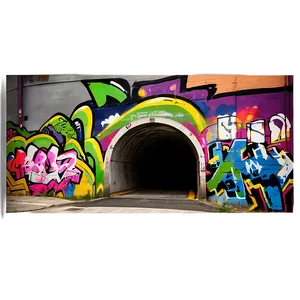 Tunnel With Graffiti Walls Png 06242024 PNG Image