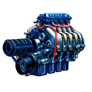 Turbocharged Car Engine Graphic PNG 06132024 PNG