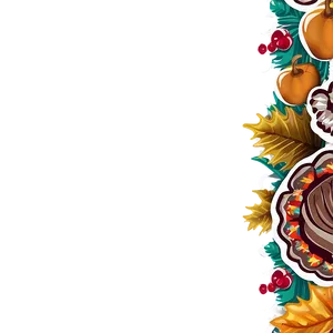 Turkey Themed Thanksgiving Border Png 06202024 PNG Image