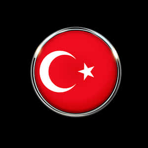Turkish Flag Button Design PNG image with transparent background