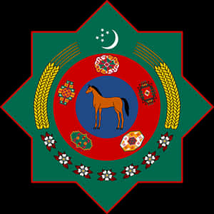 Turkmenistan State Emblem PNG with transparent background