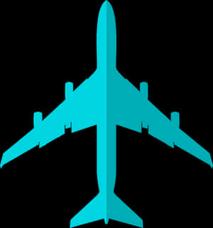 Turquoise Airplane Silhouette PNG image with transparent background