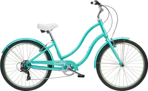 Turquoise Beach Cruiser Bike PNG Image