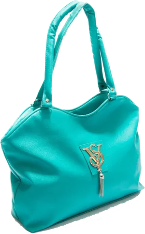 Turquoise Designer Tote Bag PNG Image