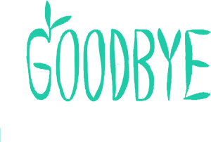 Turquoise Goodbye Text PNG Image