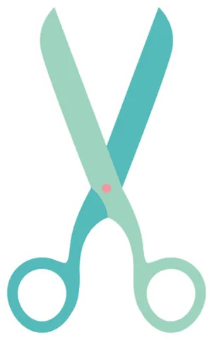 Turquoise Scissors Icon PNG Image