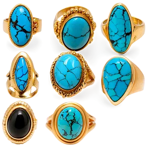 Turquoise Statement Rings Png 06122024 PNG Image