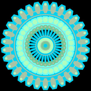 Turquoise Teal Mandala Art PNG image with transparent background