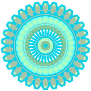 Turquoise Teal Mandala Art PNG Image