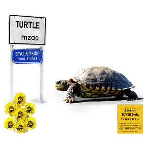 Turtle Crossing Road Sign Png Xfl90 PNG Image