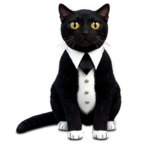 Tuxedo Cat With Red Collar Png Mvr PNG Image