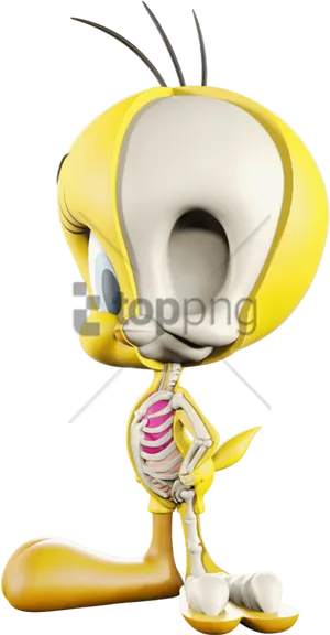 Tweety Bird Skeleton Reveal PNG Image