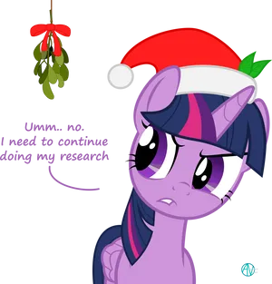 Twilight Sparkle Under Mistletoe Christmas PNG Image