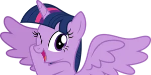 Twilight Sparkle Winking Vector PNG Image