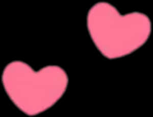 Twin Blurry Pink Hearts PNG image with transparent background