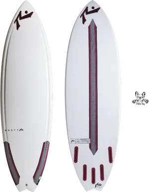 Twin Fin Surfboard Design PNG Image