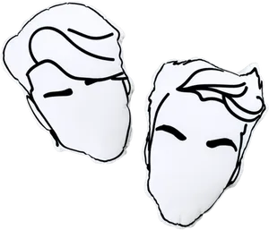 Twin Line Art Faces PNG Image