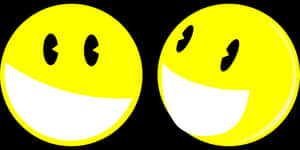 Twin Smiley Faces PNG image with transparent background