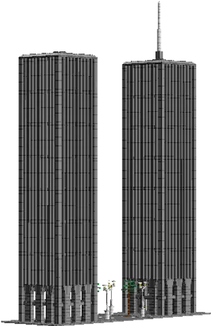 Twin_ Towers_ Pixel_ Art PNG Image