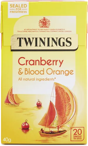 Twinings Cranberry Blood Orange Tea Box PNG Image