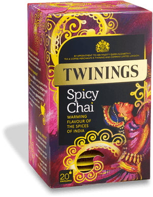 Twinings Spicy Chai Tea Box PNG with transparent background