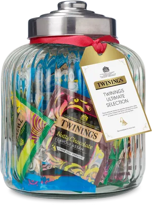 Twinings Tea Selectionin Glass Jar PNG Image