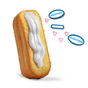 Twinkiewith Cream Fillingand Hearts PNG
