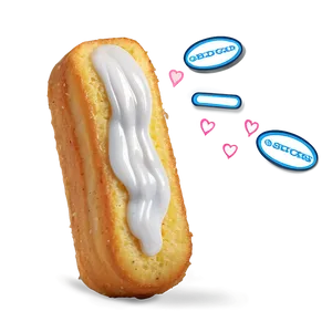 Twinkiewith Cream Fillingand Hearts PNG Image