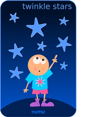 Twinkle Stars Animated Character PNG Image