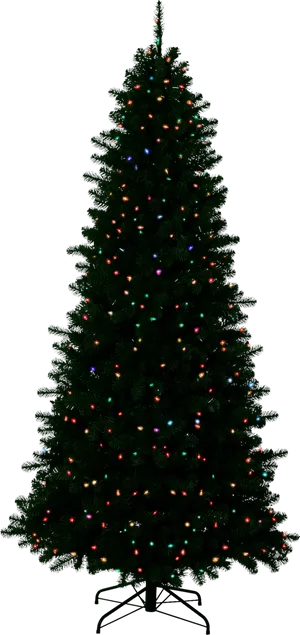 Twinkling Christmas Tree Lights PNG Image