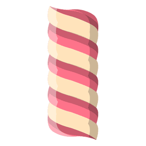 Twisted Striped Marshmallow PNG with transparent background