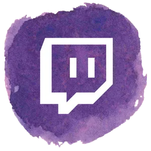 Twitch Logo Watercolor Background PNG Image