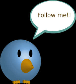 Twitter Bird Follow Me Invitation PNG image with transparent background