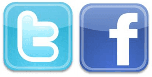 Twitter Facebook Icons Sideby Side PNG with transparent background