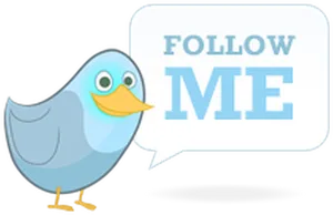 Twitter Follow Me Cartoon Bird PNG Image