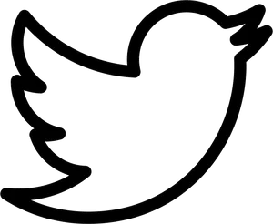 Twitter Logo Black Silhouette PNG Image