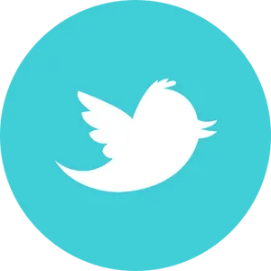 Twitter Logo Cyan Background PNG Image