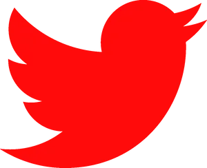 Twitter Logo Red Bird PNG Image