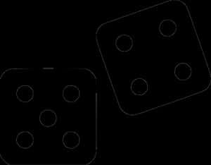 Two Dice Blackand White Vector PNG
