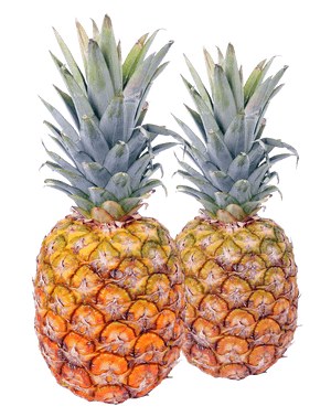 Two Fresh Pineapples Isolated PNG image with transparent background