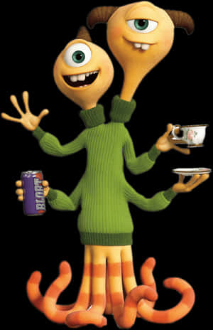 Two Headed Monster Green Sweater PNG image with transparent background