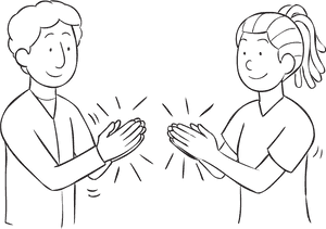 Two People Clapping Together PNG image with transparent background