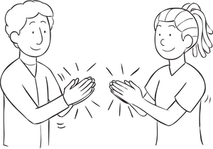 Two People Clapping Together PNG Image