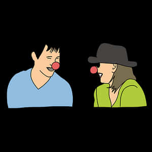 Two People With Red Noses PNG image with transparent background