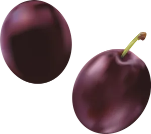 Two Plums Digital Artwork PNG Image