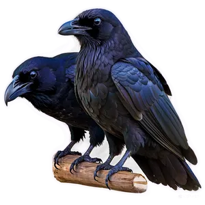 Two Ravens Silhouetted Png Ehf PNG Image