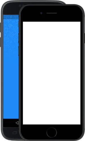 Two Smartphones Blank Screens PNG Image