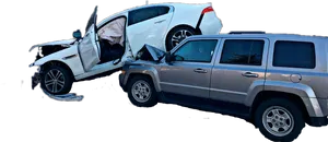 Two Vehicle Collision Damage PNG Image